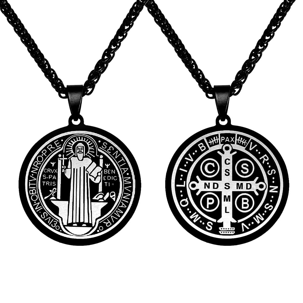 OEMOO St Saint Benedict Medal Necklace, St Benedict's Medal
